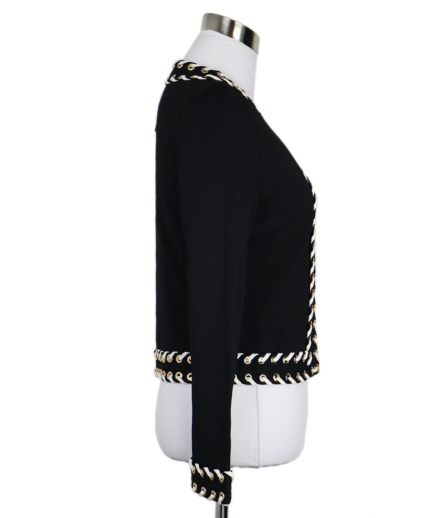 Givenchy Black & White Lace Trim Cardigan 1