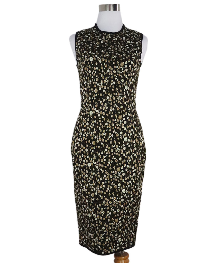 Givenchy Black & Brown Floral Print Dress 