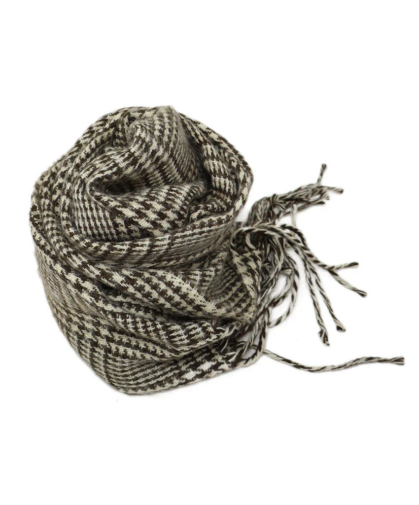 Givenchy Brown & Cream Houndstooth Wool Scarf - Michael's Consignment NYC