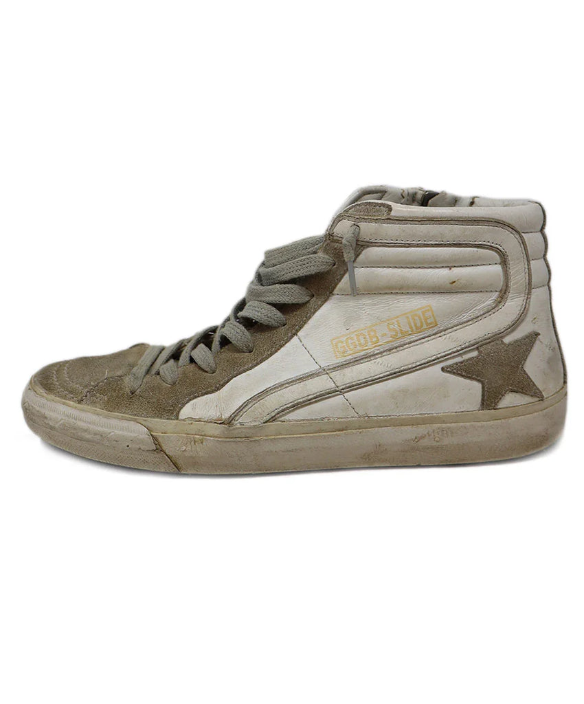 Golden Goose White Leather Grey Suede Sneakers sz 7 - Michael's Consignment NYC
