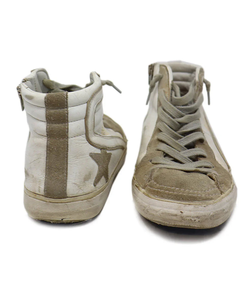 Golden Goose White Leather Grey Suede Sneakers sz 7 - Michael's Consignment NYC