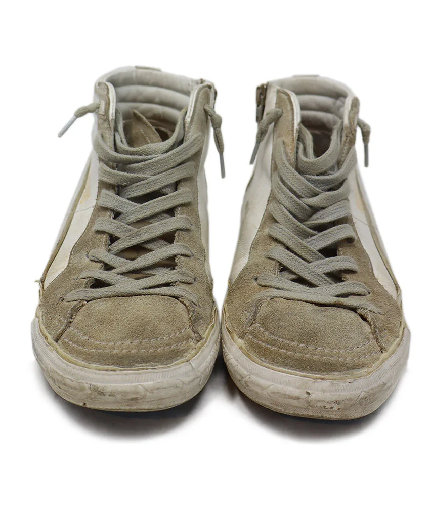 Golden Goose White Leather Grey Suede Sneakers sz 7 - Michael's Consignment NYC