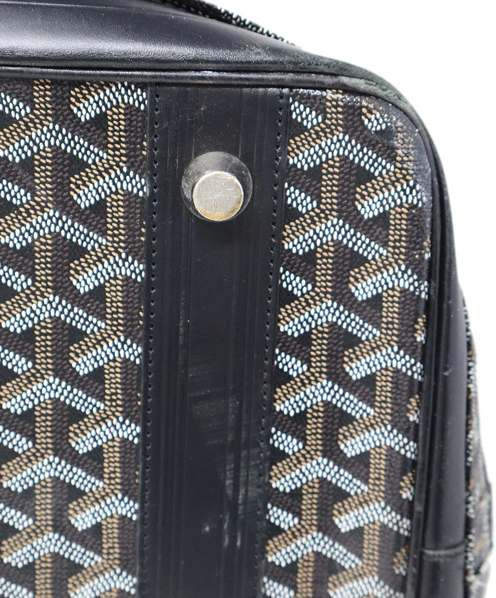 Goyard Black White & Brown Leather Duffle Bag l Michael's