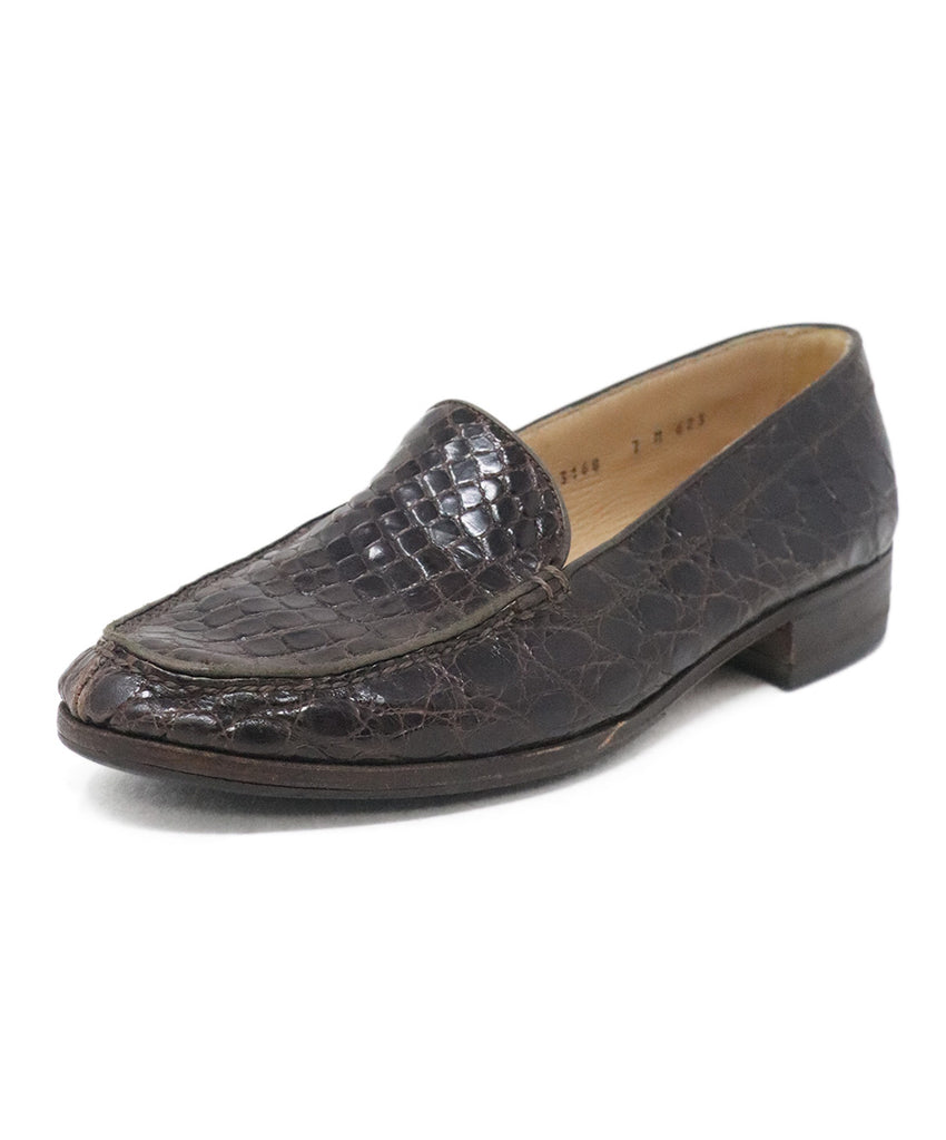 Gravati Brown Alligator Leather Loafers 