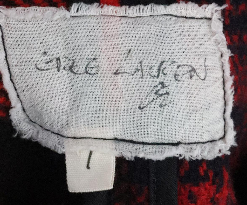 Greg Lauren Red & Black Plaid Wool Jacket 3