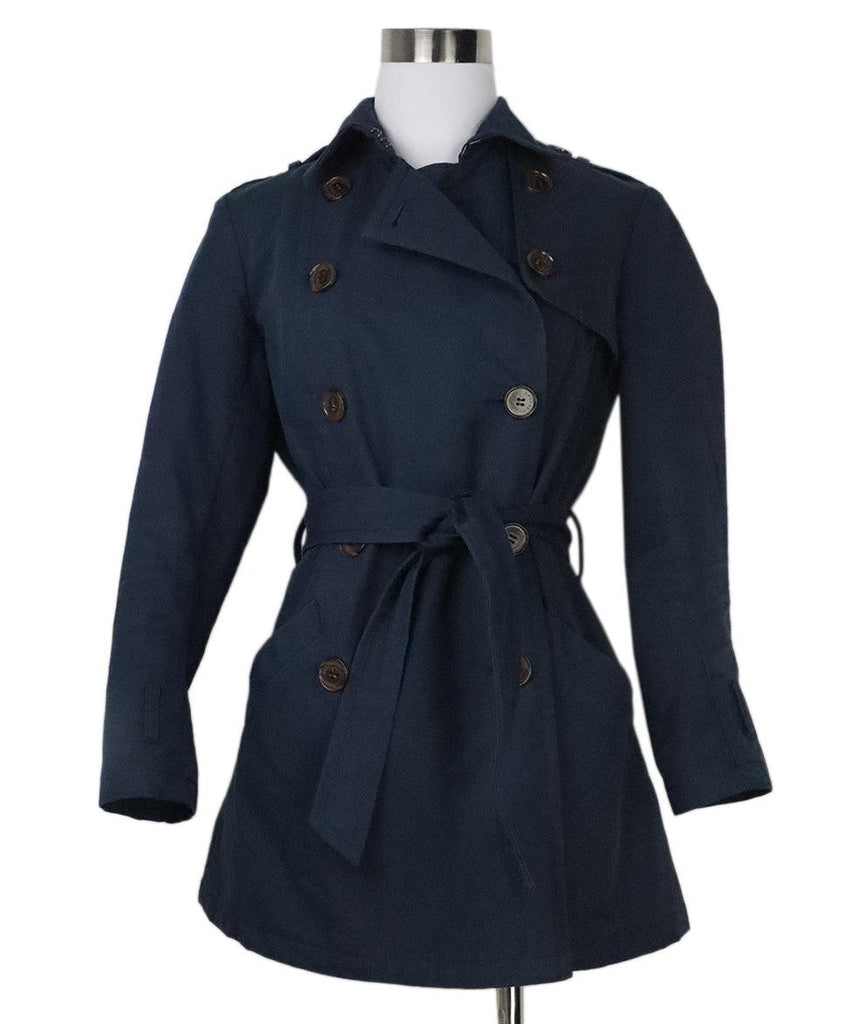 Gryphon Navy Cotton Trenchcoat sz 2 - Michael's Consignment NYC
