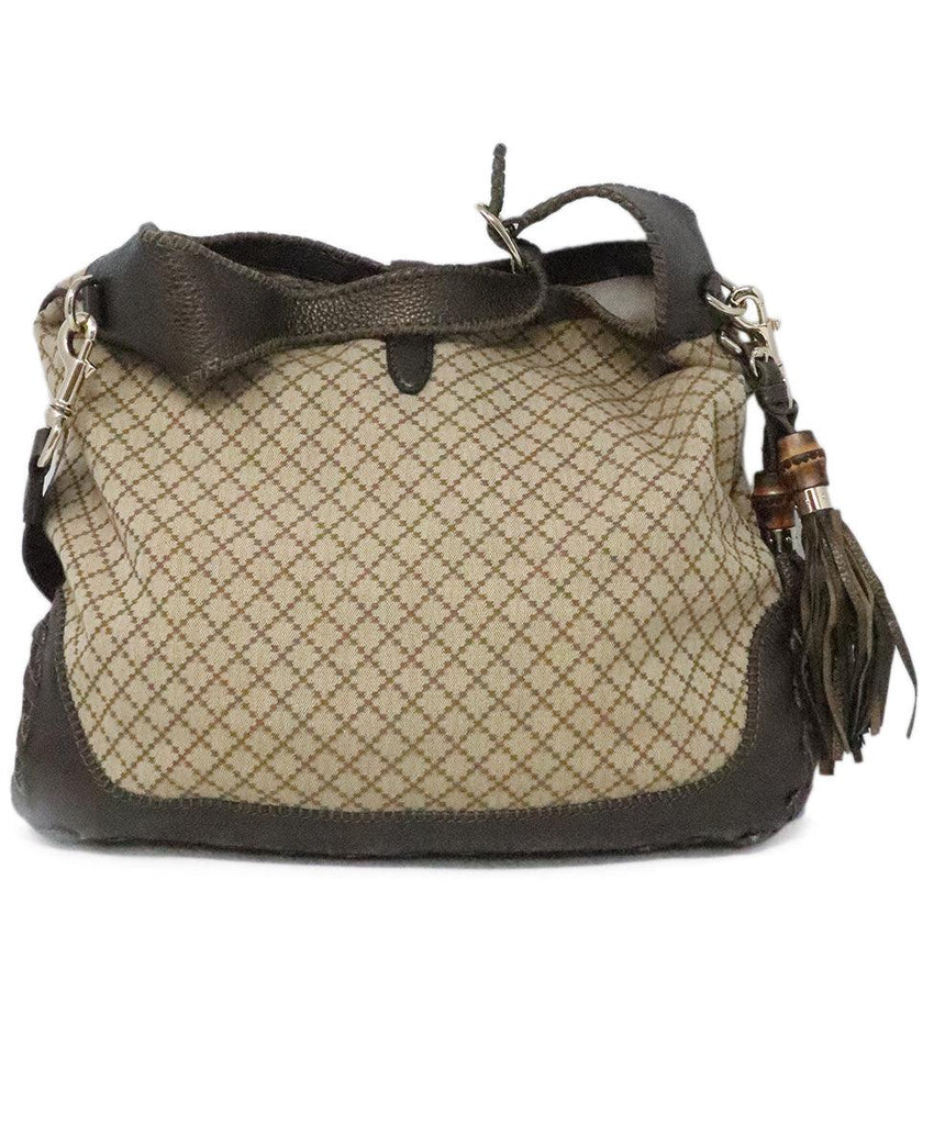 Gucci Brown Monogram Large Jackie O Diamante Bag - Michael's Consignment NYC