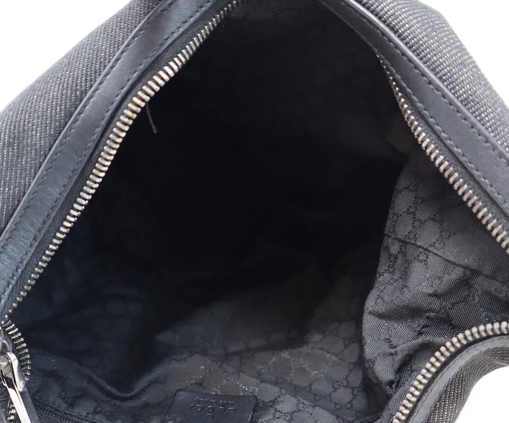 Gucci Black Denim Sherry Stripe Shoulder Bag - Michael's Consignment NYC