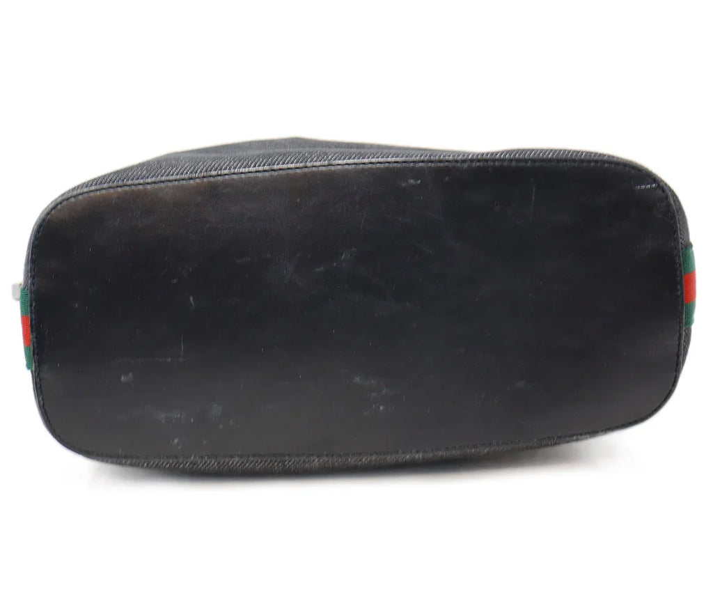 Gucci Black Denim Sherry Stripe Shoulder Bag - Michael's Consignment NYC