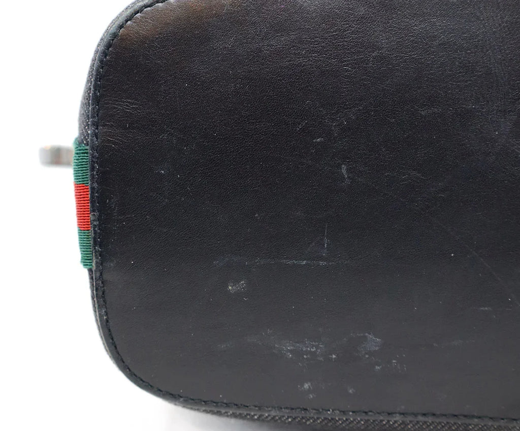 Gucci Black Denim Sherry Stripe Shoulder Bag - Michael's Consignment NYC