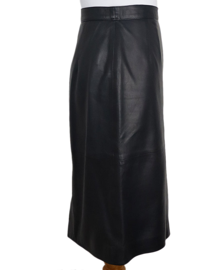 Gucci Vintage Navy Leather Skirt 1