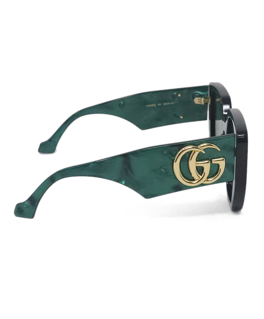 Gucci Black & Green Plastic Sunglasses 1
