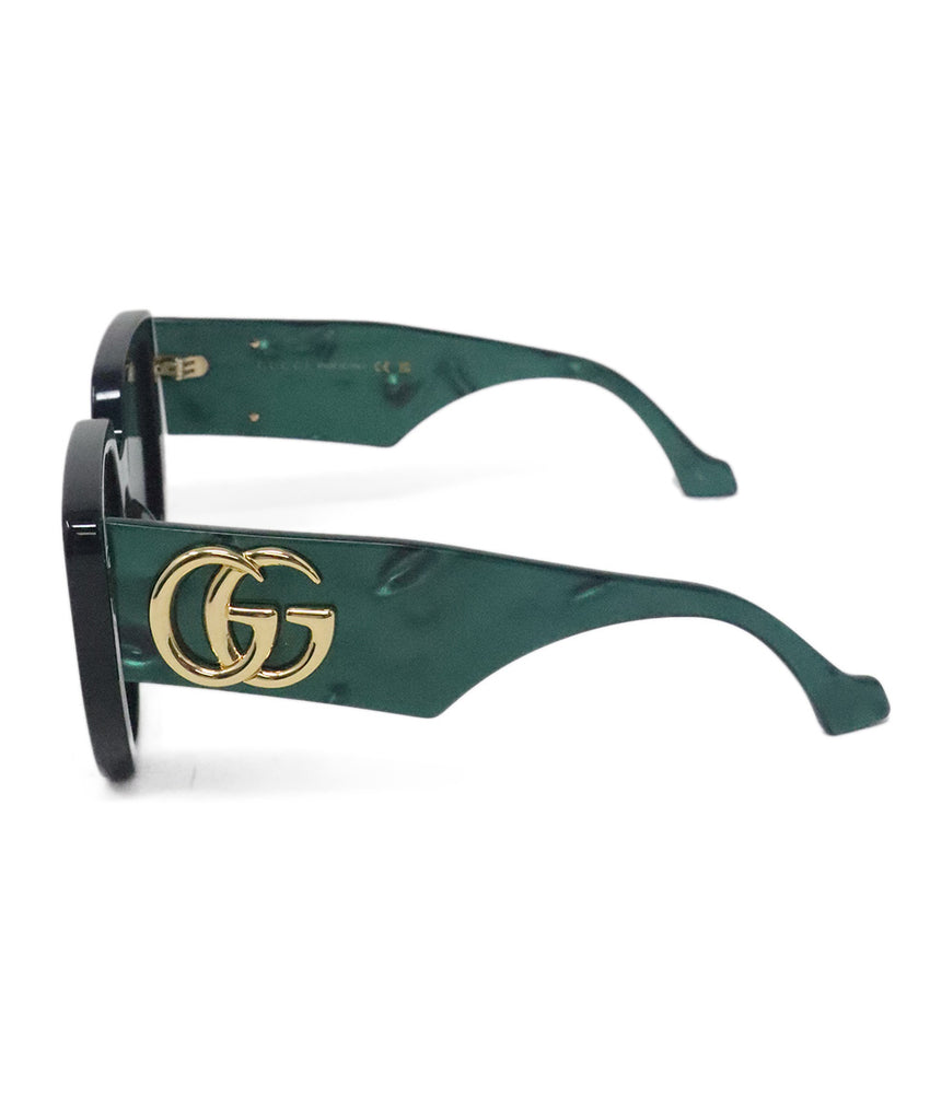 Gucci Black & Green Plastic Sunglasses 2