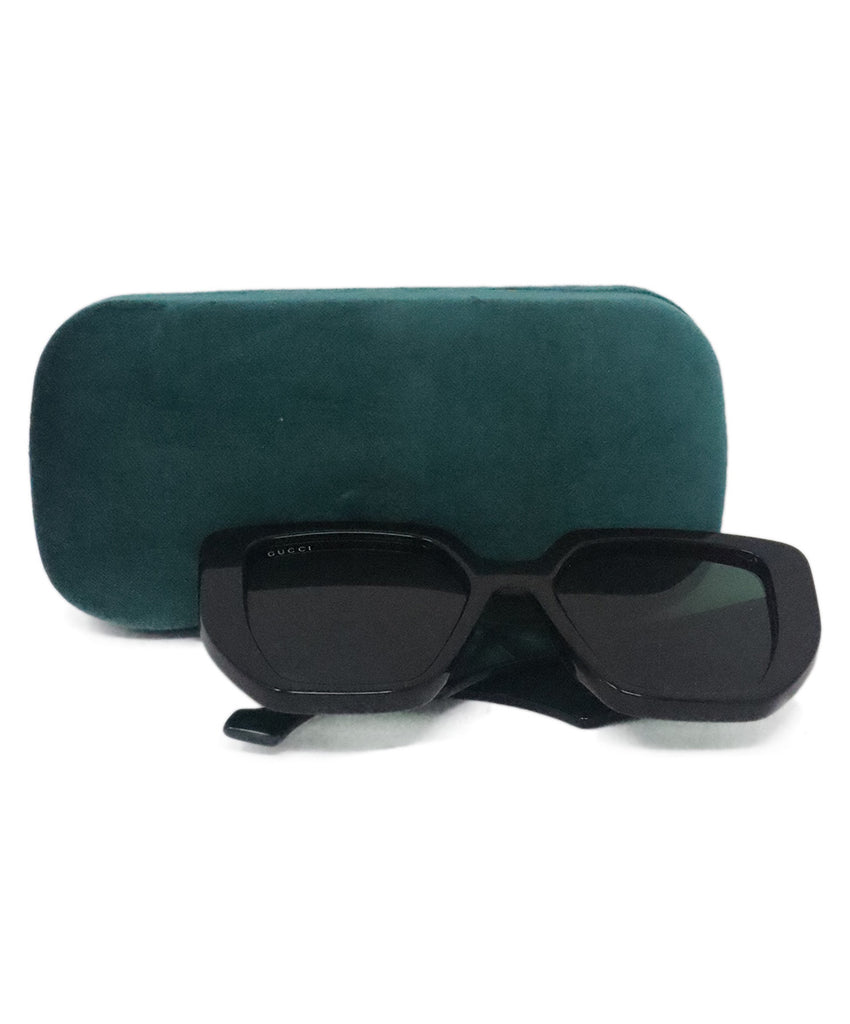 Gucci Black & Green Plastic Sunglasses 6