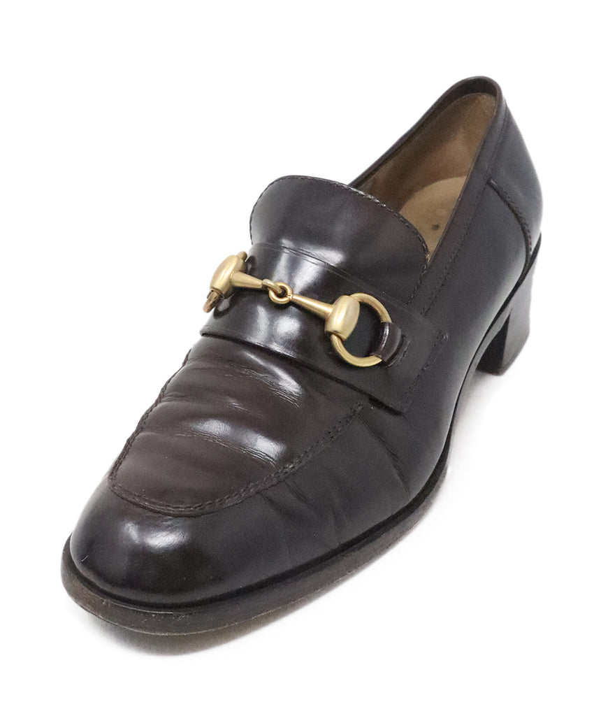 Gucci Vintage Brown Leather Loafers 