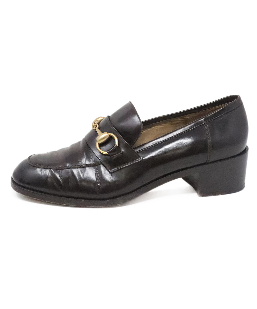 Gucci Vintage Brown Leather Loafers 1