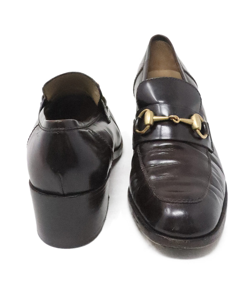 Gucci Vintage Brown Leather Loafers 2