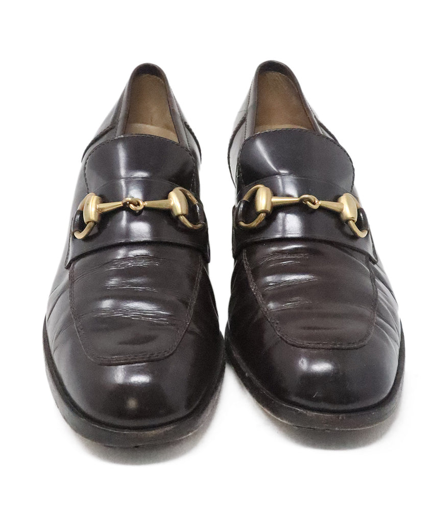 Gucci Vintage Brown Leather Loafers 3