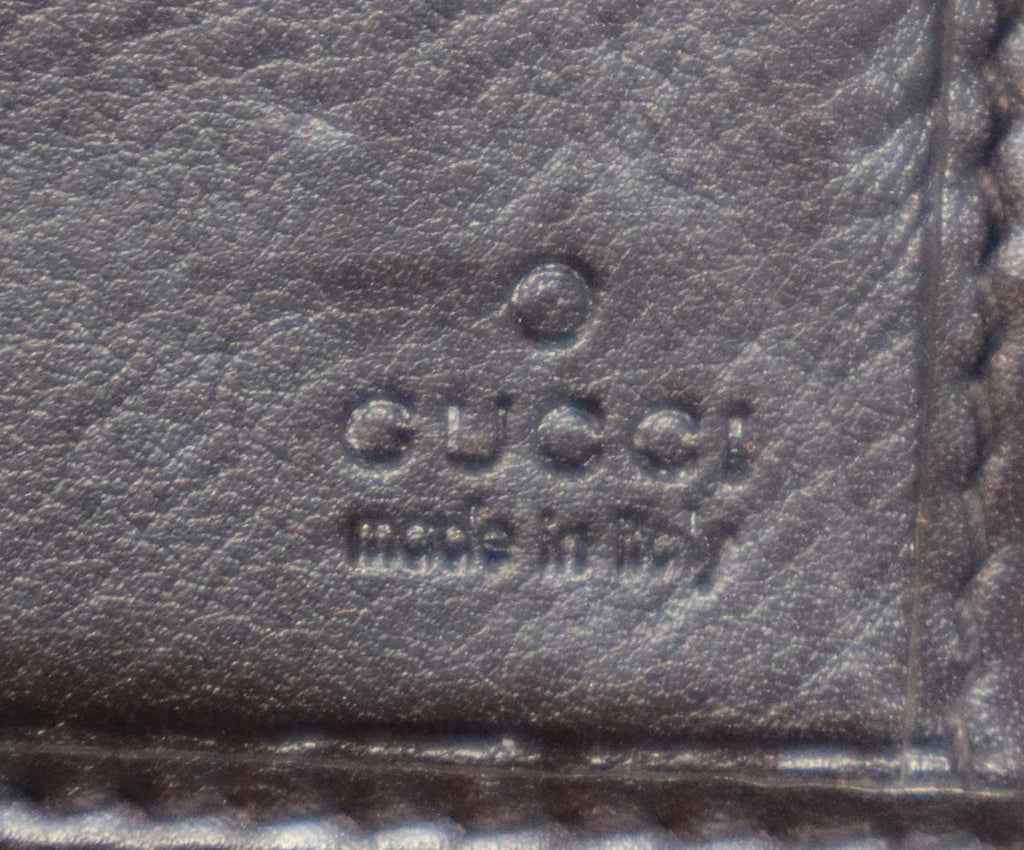 Gucci Vintage Brown Leather Monogram Wallet - Michael's Consignment NYC