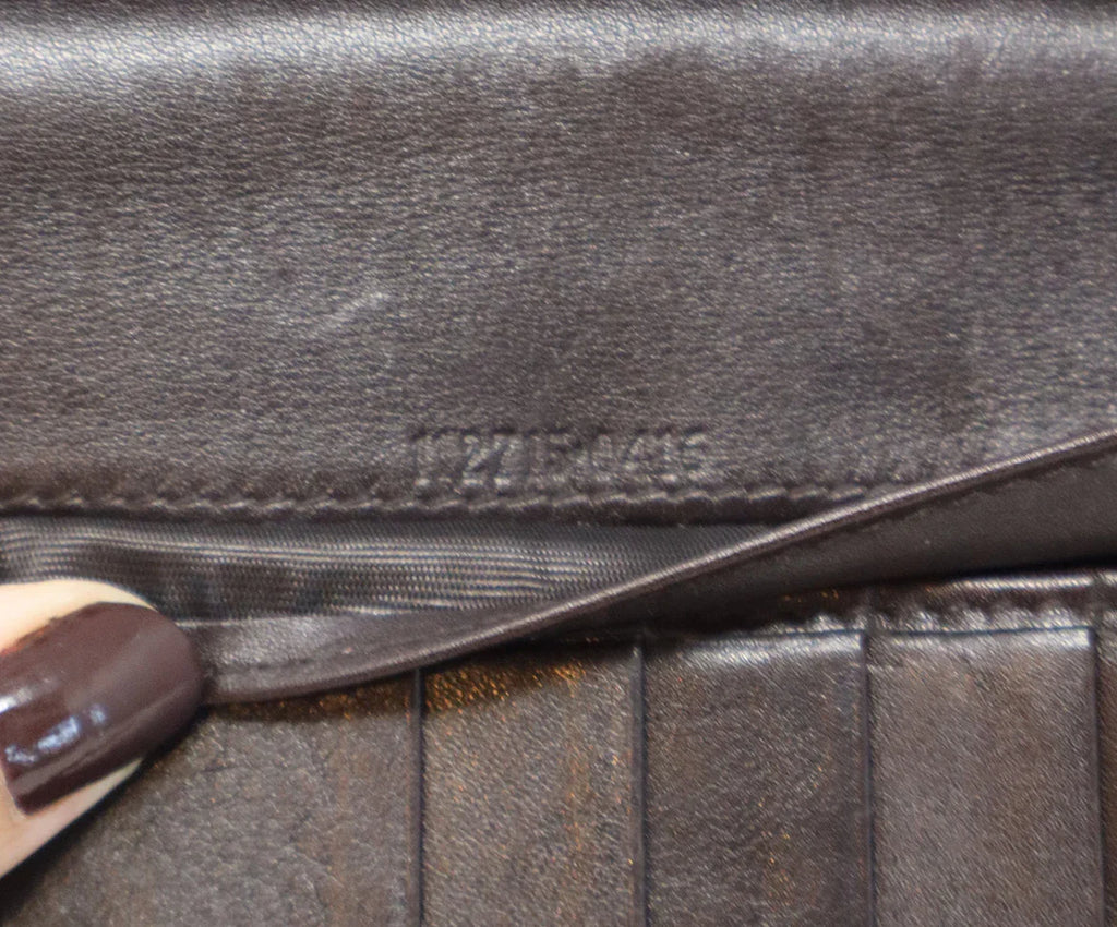 Gucci Vintage Brown Leather Monogram Wallet - Michael's Consignment NYC