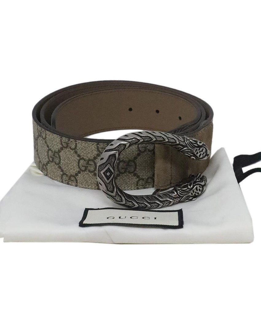 Gucci Beige Monogram Dionysus Belt - Michael's Consignment NYC