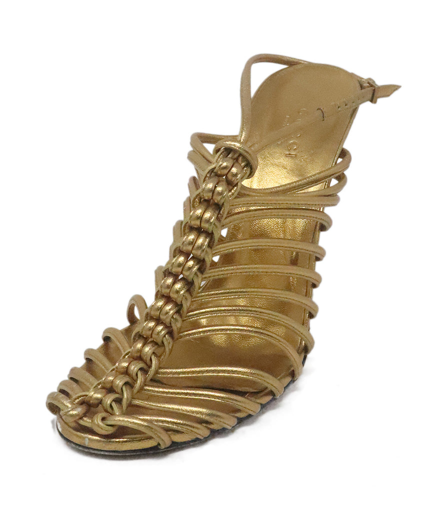 Gucci Metallic Gold Leather Heels 