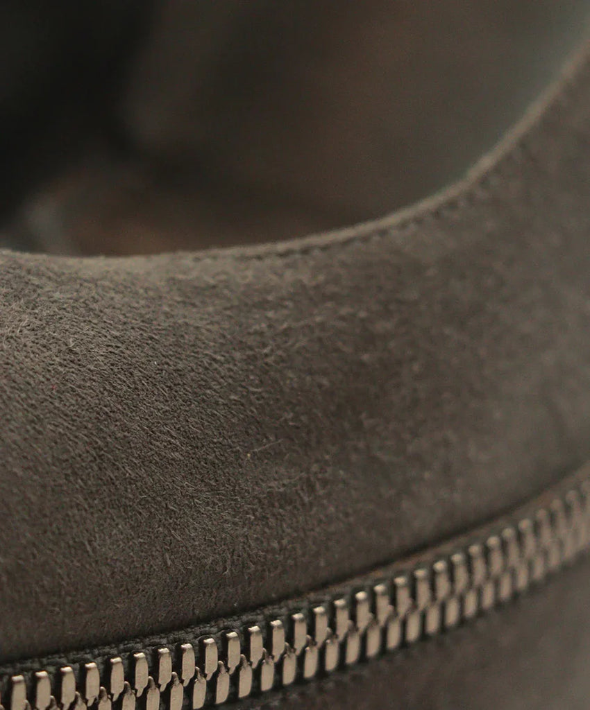 Gucci Grey Suede Zipper Trim Platform Heels sz 7 - Michael's Consignment NYC