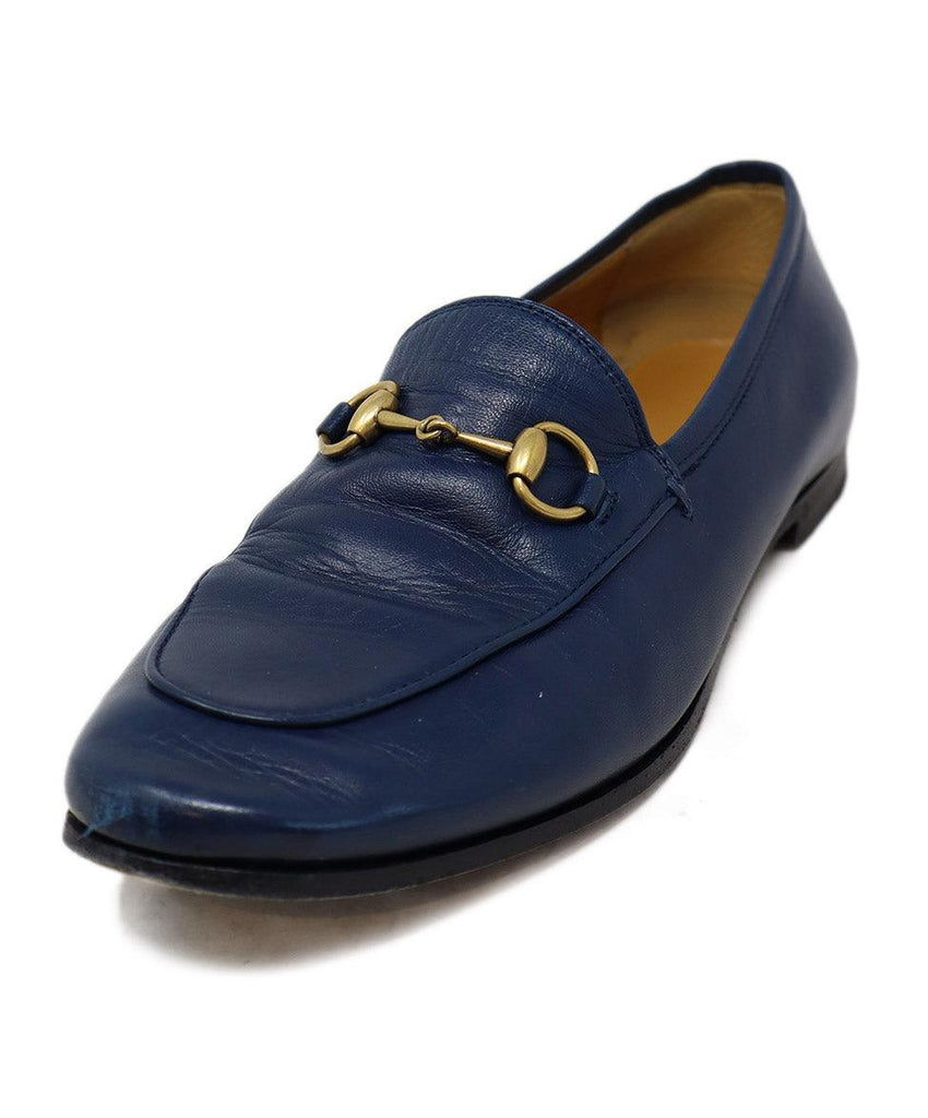 Gucci Navy Leather Horsebit Mules 