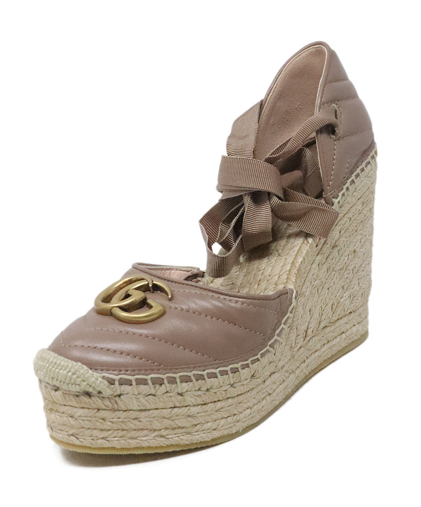 Gucci Nude Marmont Espadrille Wedges 