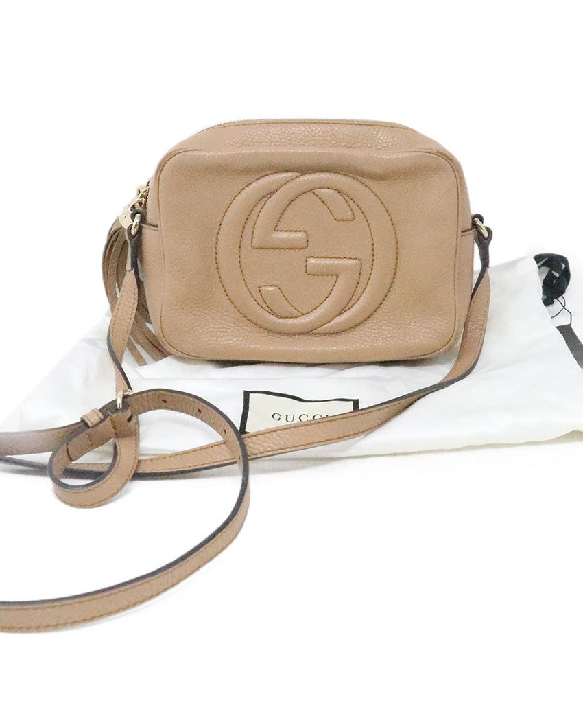 Gucci Neutral Leather Crossbody Bag - Michael's Consignment NYC