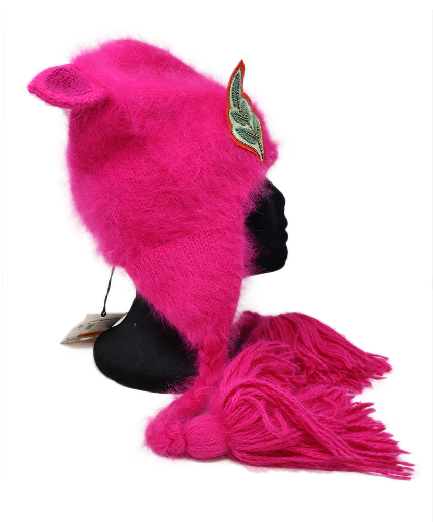 Gucci Pink Fuchsia Wool Embroidery Hat 1