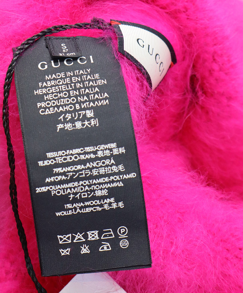 Gucci Pink Fuchsia Wool Embroidery Hat 3