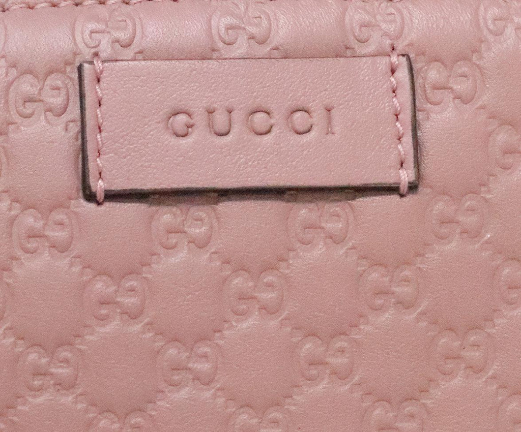 Gucci Pink Leather Monogram Cosmetic Bag - Michael's Consignment NYC