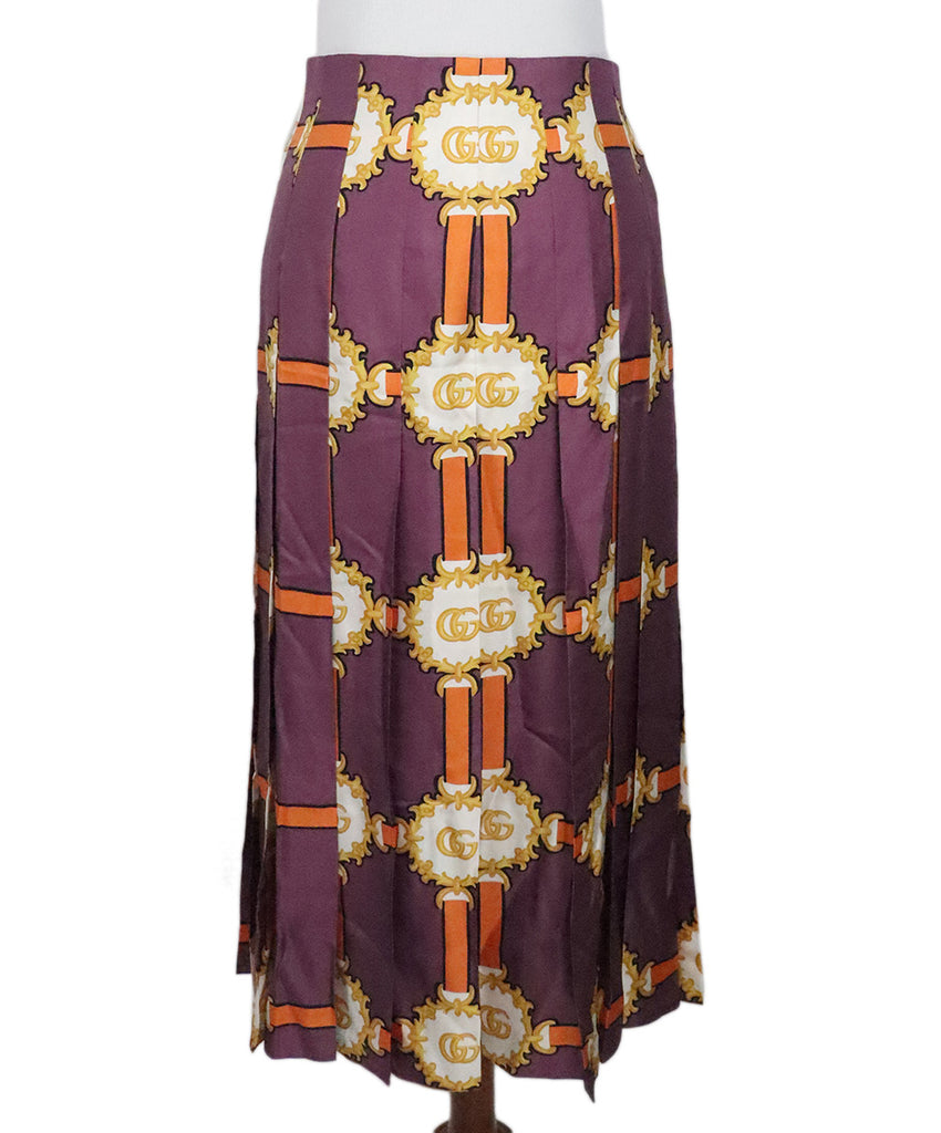 Gucci Multicolored Silk Pleated Skirt 
