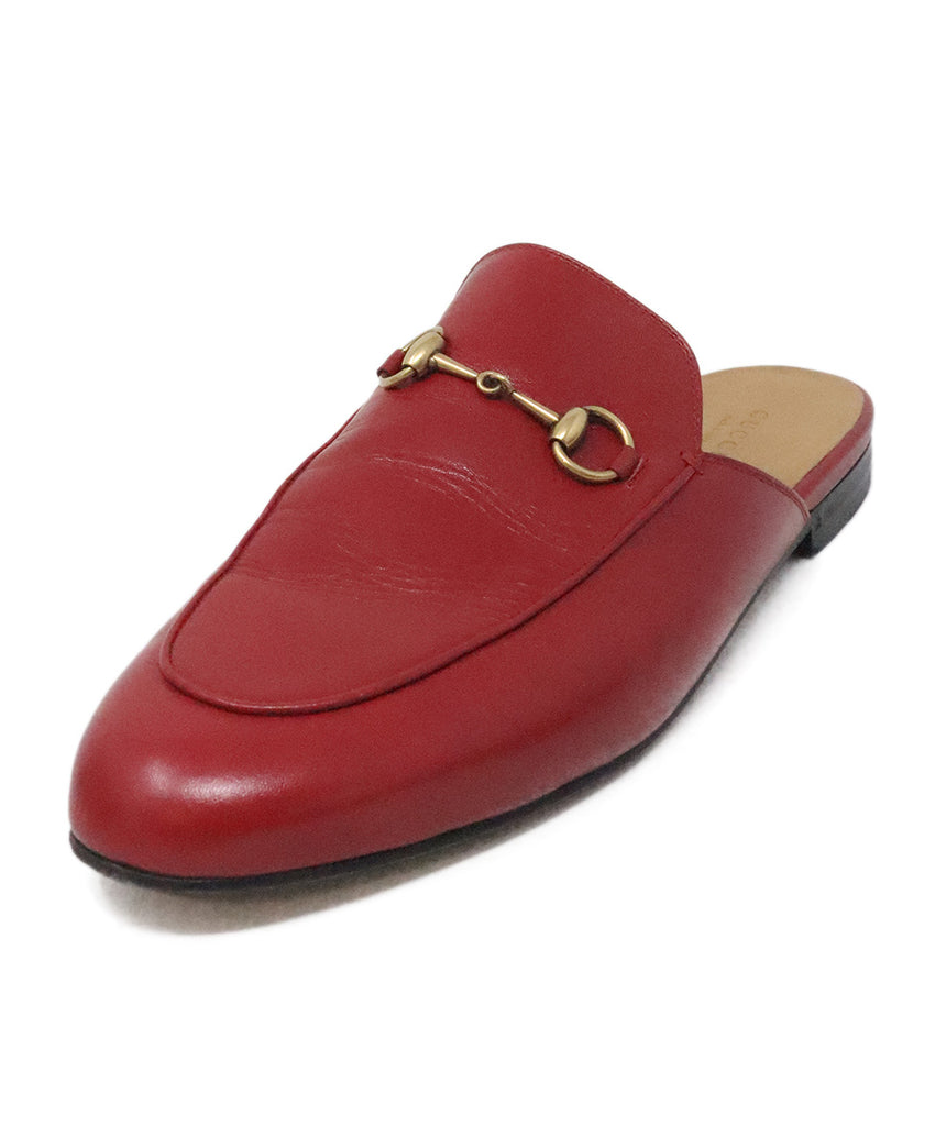 Gucci Red Leather Mules 