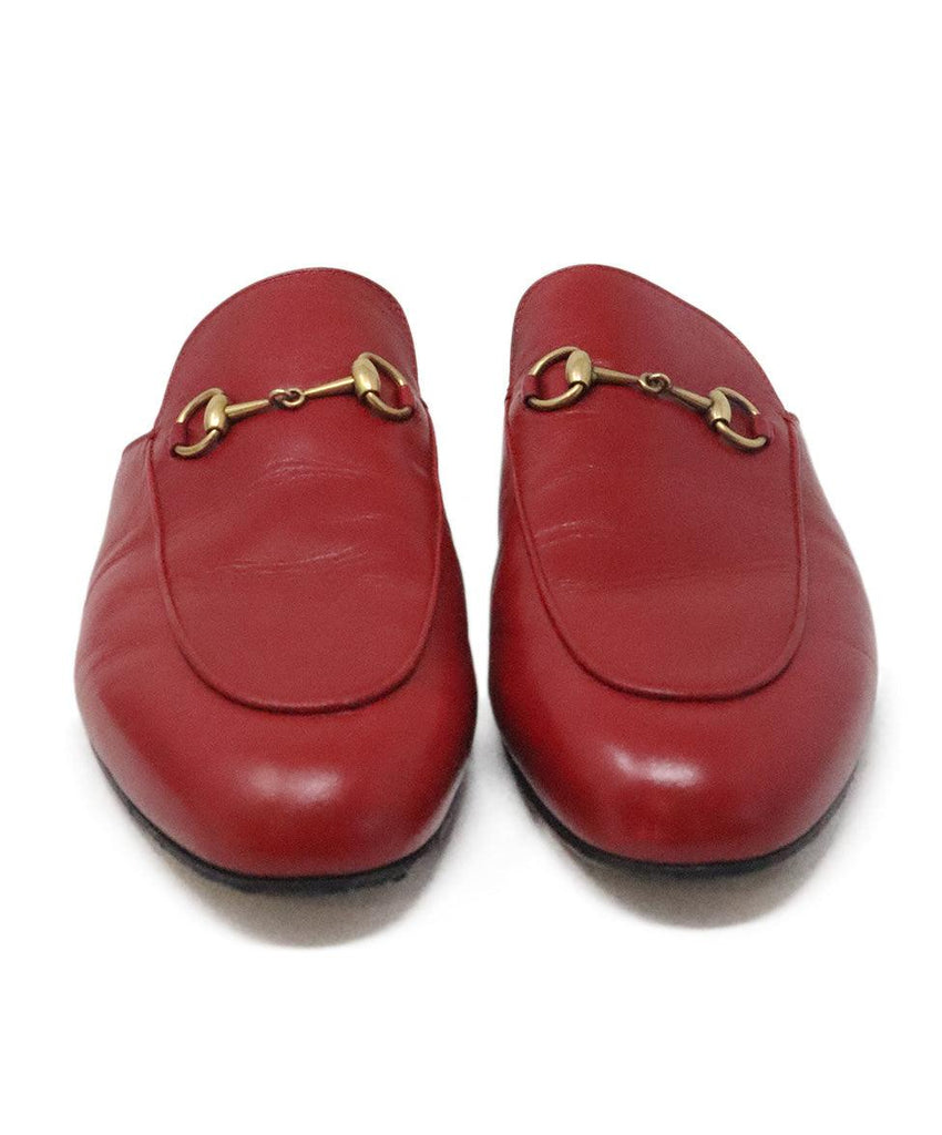 Gucci Red Leather Mules 3