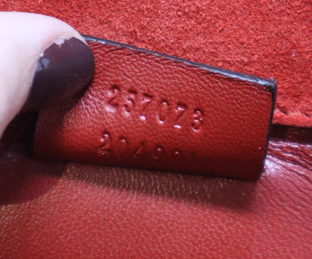 Gucci Red Monogram Patent Leather Clutch - Michael's Consignment NYC