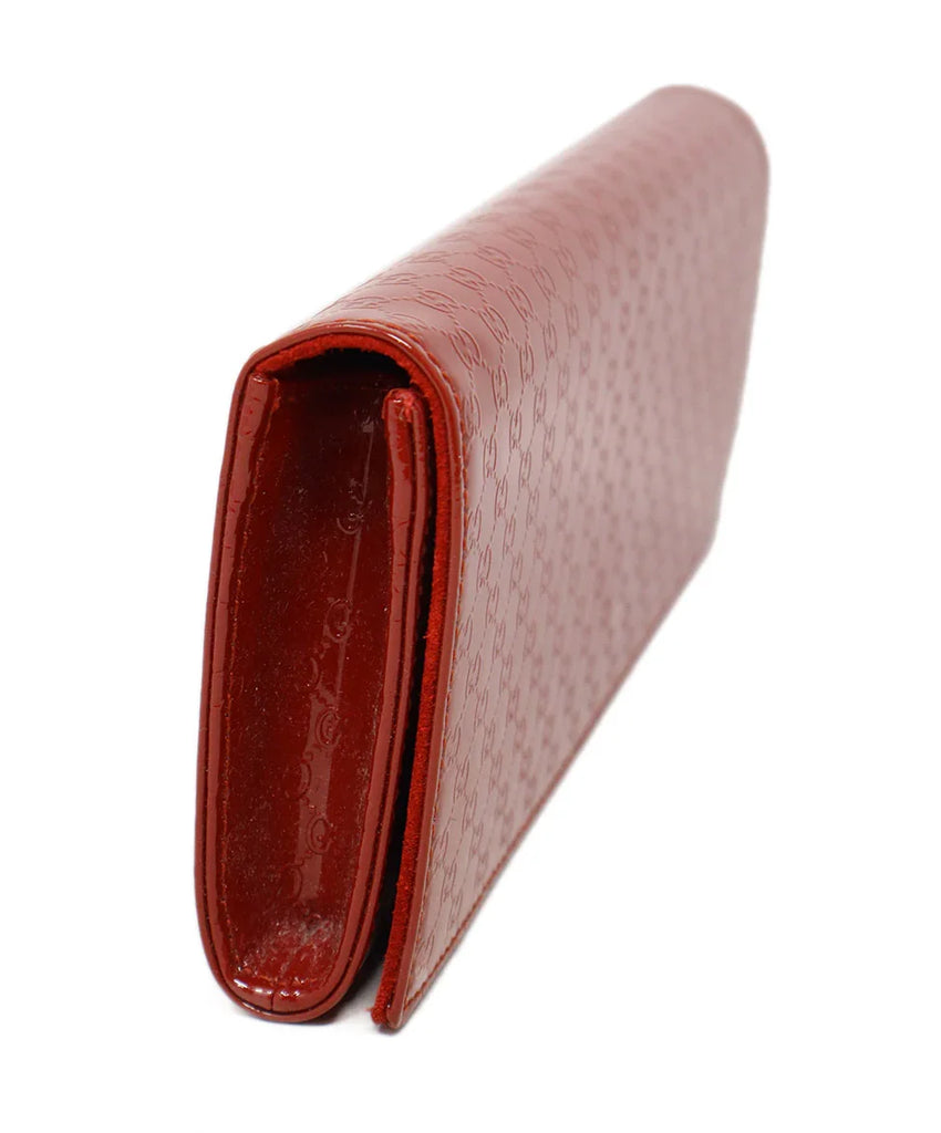 Gucci Red Monogram Patent Leather Clutch - Michael's Consignment NYC