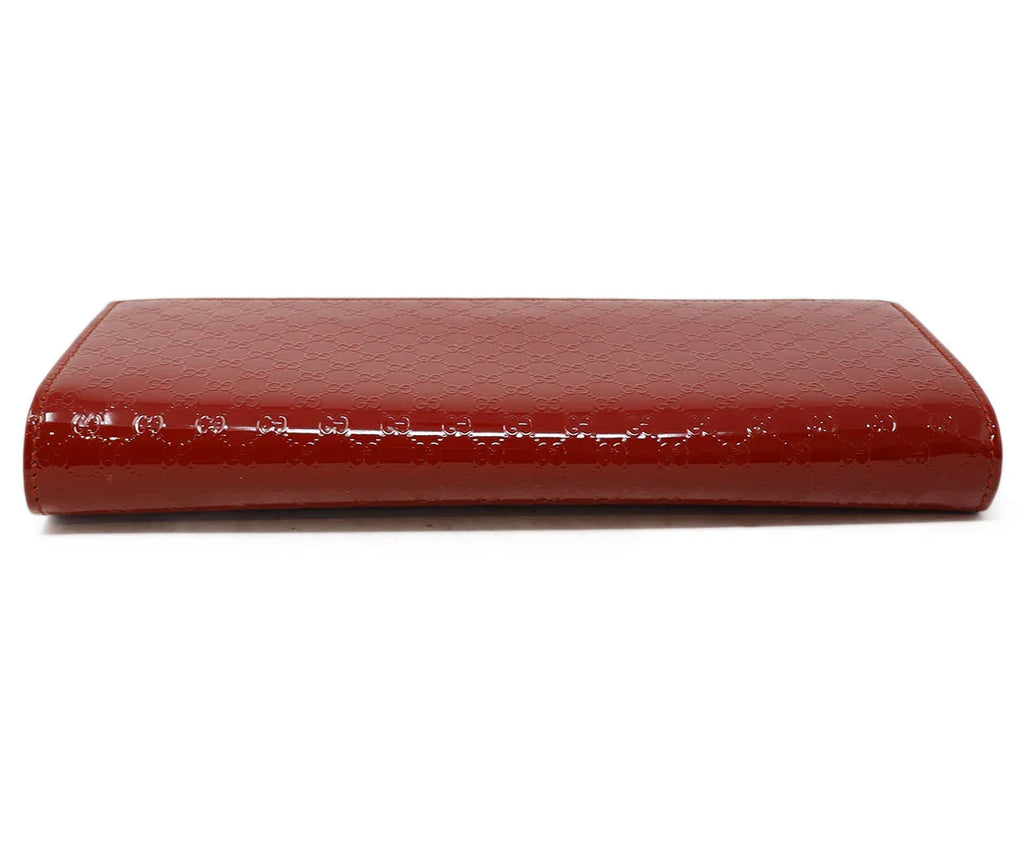 Gucci Red Monogram Patent Leather Clutch - Michael's Consignment NYC