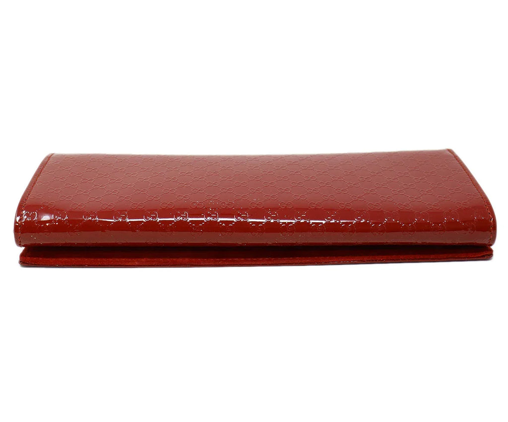 Gucci Red Monogram Patent Leather Clutch - Michael's Consignment NYC