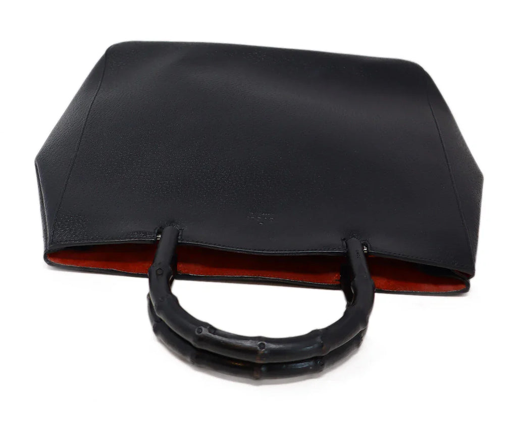 Gucci Black Leather Bamboo Handle Bag - Michael's Consignment NYC