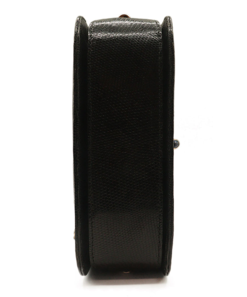 Gucci Vintage Black & Gold Lizard Handbag 5