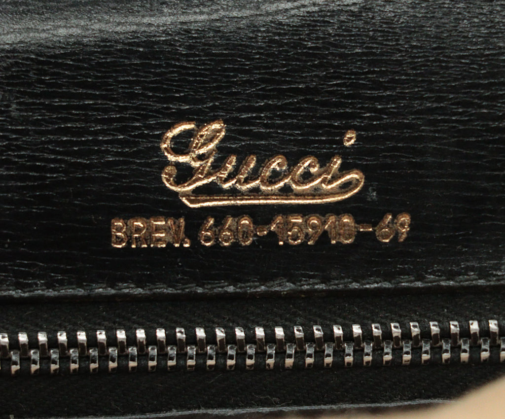 Gucci Vintage Black & Gold Lizard Handbag 8