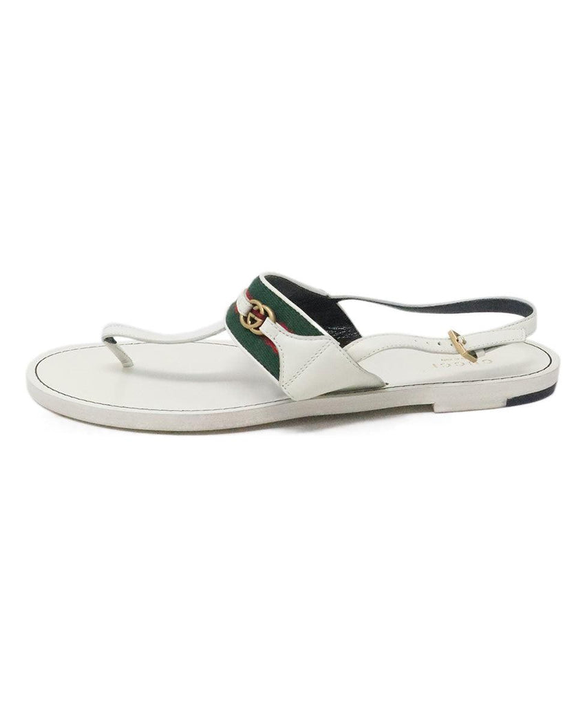 Gucci White Leather Sandals 1