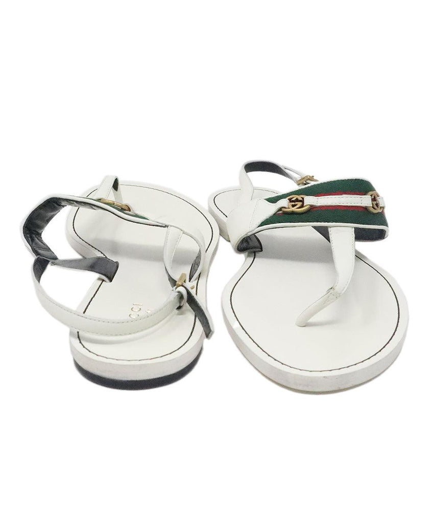 Gucci White Leather Sandals sz 9.5 - Michael's Consignment NYC