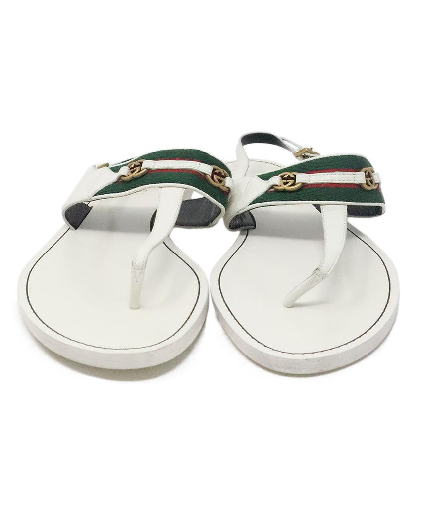 Gucci White Leather Sandals 3