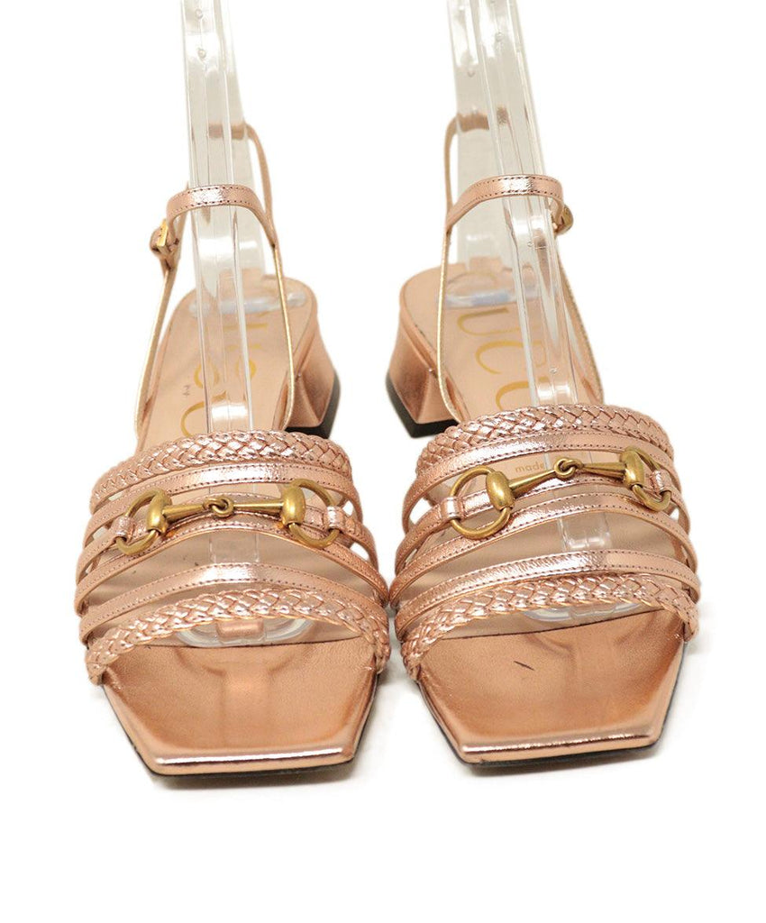 Gucci Pink Metallic Leather Sandals sz 7 - Michael's Consignment NYC