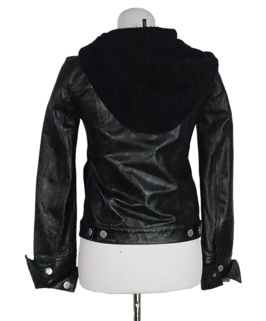 Helmut Lang Black Leather & Knit Jacket - Michael's Consignment NYC