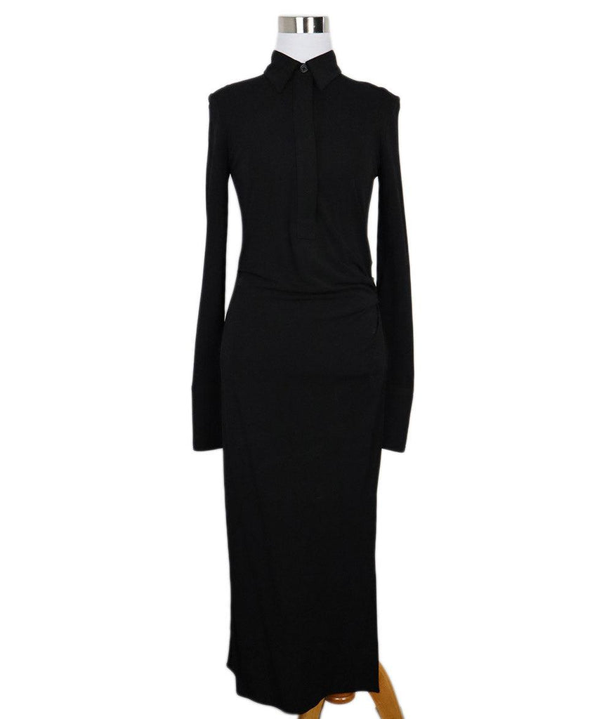 Helmut Lang Black Gathered Dress 