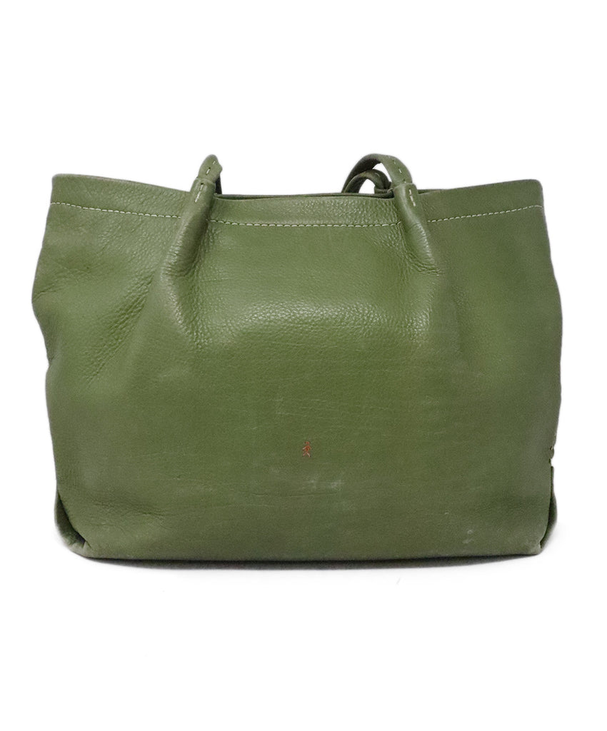 Henry Beguelin Apple Green Leather Tote 3